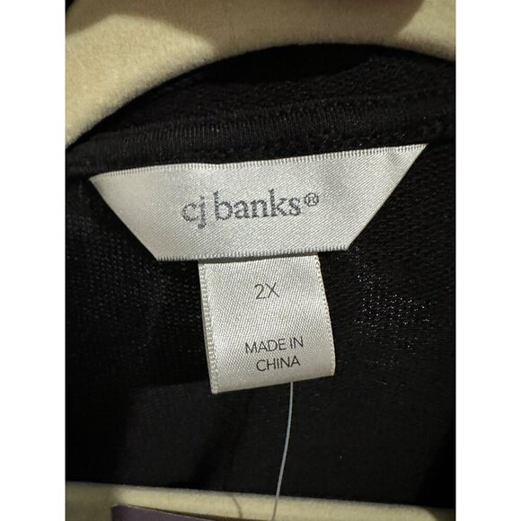 Christopher & Banks Women's Open Front Cardigan Black with Pockets Size 2X NWT - Picture 3 of 7